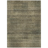 8' X 10' Brown Beige And Taupe Striped Washable Indoor Outdoor Area Rug