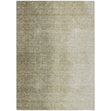 3' X 5' Brown Beige And Taupe Abstract Washable Indoor Outdoor Area Rug
