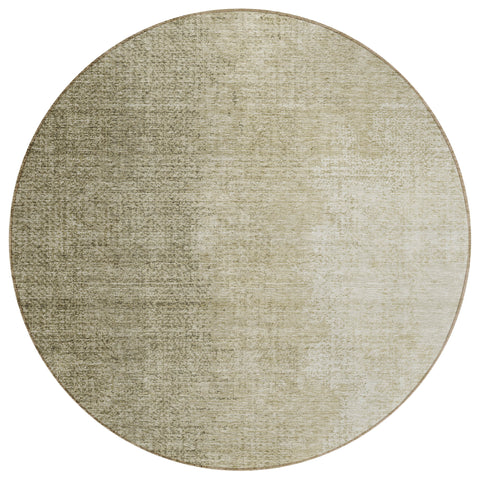 8' Brown Beige And Taupe Round Abstract Washable Indoor Outdoor Area Rug