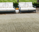 8' X 10' Brown Beige And Taupe Abstract Washable Indoor Outdoor Area Rug