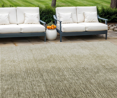 8' X 10' Brown Beige And Taupe Abstract Washable Indoor Outdoor Area Rug