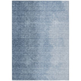 3' X 5' Navy Blue And Sky Blue Abstract Washable Indoor Outdoor Area Rug