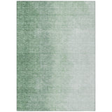 5' X 8' Artichoke Green And Fern Green Abstract Washable Indoor Outdoor Area Rug
