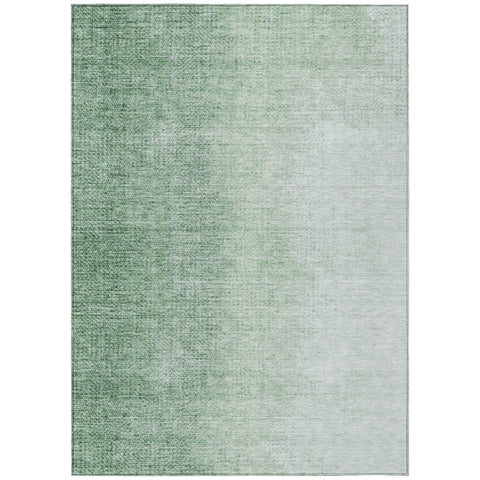 5' X 8' Artichoke Green And Fern Green Abstract Washable Indoor Outdoor Area Rug