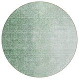 8' Artichoke Green And Fern Green Round Abstract Washable Indoor Outdoor Area Rug