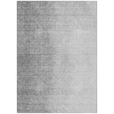 3' X 5' Gray And Silver Abstract Washable Indoor Outdoor Area Rug
