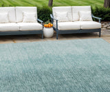 8' X 10' Teal Blue And Aqua Abstract Washable Indoor Outdoor Area Rug