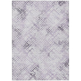 5' X 8' Purple Lavender And Silver Geometric Washable Indoor Outdoor Area Rug