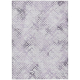 8' X 10' Purple Lavender And Silver Geometric Washable Indoor Outdoor Area Rug