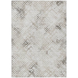 3' X 5' Taupe Beige And Brown Geometric Washable Indoor Outdoor Area Rug