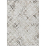 5' X 8' Taupe Beige And Brown Geometric Washable Indoor Outdoor Area Rug