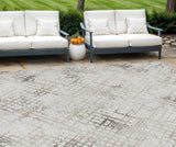 8' X 10' Taupe Beige And Brown Geometric Washable Indoor Outdoor Area Rug