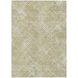 8' X 10' Beige Tan And Ivory Geometric Washable Indoor Outdoor Area Rug