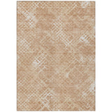 8' X 10' Coral Ivory And Peach Geometric Washable Indoor Outdoor Area Rug