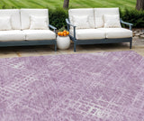 8' X 10' Lavender Purple And Ivory Geometric Washable Indoor Outdoor Area Rug