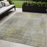 5' X 8' Taupe Beige And Brown Abstract Washable Indoor Outdoor Area Rug