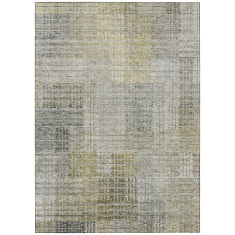 8' X 10' Taupe Beige And Brown Abstract Washable Indoor Outdoor Area Rug
