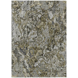 3' X 5' Brown Beige And Tan Abstract Washable Indoor Outdoor Area Rug