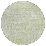 8' Artichoke Green And Fern Green Round Abstract Washable Indoor Outdoor Area Rug