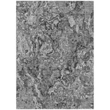 5' X 8' Gray Charcoal And Silver Abstract Washable Indoor Outdoor Area Rug