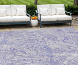8' X 10' Plum Purple And Lavender Abstract Washable Indoor Outdoor Area Rug