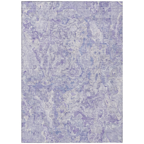 8' X 10' Plum Purple And Lavender Abstract Washable Indoor Outdoor Area Rug