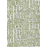 5' X 8' Artichoke Green And Ivory Abstract Washable Indoor Outdoor Area Rug