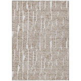 5' X 8' Brown And Ivory Abstract Washable Indoor Outdoor Area Rug