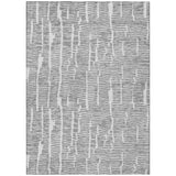 8' X 10' Gray And Ivory Abstract Washable Indoor Outdoor Area Rug