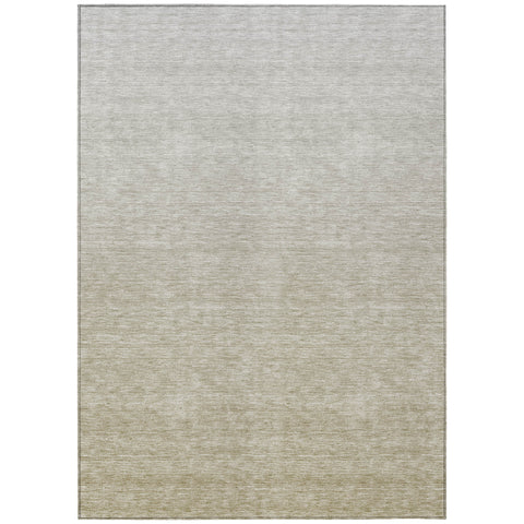 5' X 8' Beige Tan And Taupe Ombre Washable Indoor Outdoor Area Rug