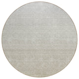 8' Beige Tan And Taupe Round Ombre Washable Indoor Outdoor Area Rug
