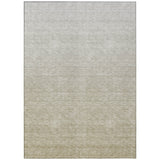8' X 10' Beige Tan And Taupe Ombre Washable Indoor Outdoor Area Rug