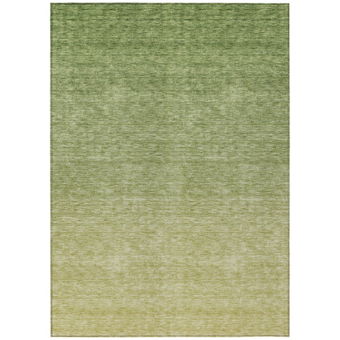 5' X 8' Artichoke Green And Fern Green Ombre Washable Indoor Outdoor Area Rug