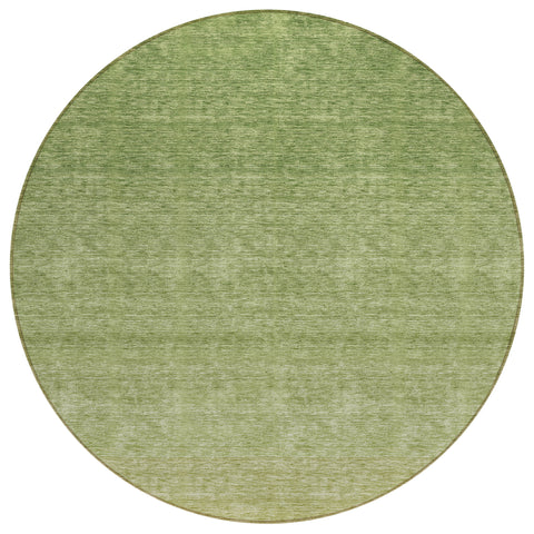8' Artichoke Green And Fern Green Round Ombre Washable Indoor Outdoor Area Rug