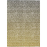 5' X 8' Gold Beige And Taupe Ombre Washable Indoor Outdoor Area Rug