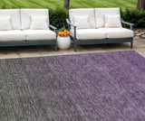 8' X 10' Purple Charcoal And Green Ombre Washable Indoor Outdoor Area Rug