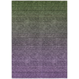 8' X 10' Purple Charcoal And Green Ombre Washable Indoor Outdoor Area Rug