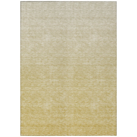 3' X 5' Wheat Gold And Tan Ombre Washable Indoor Outdoor Area Rug