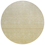 8' Wheat Gold And Tan Round Ombre Washable Indoor Outdoor Area Rug