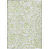 3' X 5' Sage Green And Ivory Paisley Washable Indoor Outdoor Area Rug