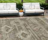 8' X 10' Brown Beige And Tan Southwestern Washable Indoor Outdoor Area Rug