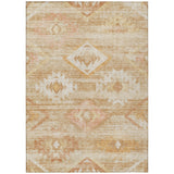 8' X 10' Copper Terra Cotta And Ivory Southwestern Washable Indoor Outdoor Area Rug