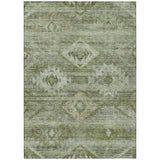 8' X 10' Olive Green And Fern Green Southwestern Washable Indoor Outdoor Area Rug