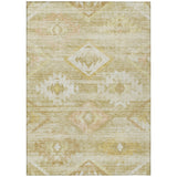 3' X 5' Wheat Gold And Beige Southwestern Washable Indoor Outdoor Area Rug
