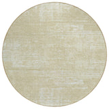 8' Beige Tan And Taupe Round Abstract Washable Indoor Outdoor Area Rug