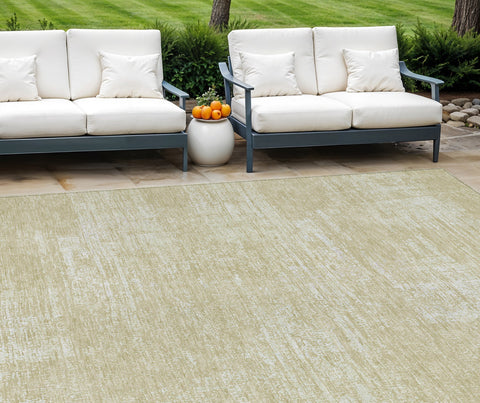 8' X 10' Beige Tan And Taupe Abstract Washable Indoor Outdoor Area Rug
