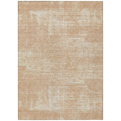 5' X 8' Coral And Salmon Abstract Washable Indoor Outdoor Area Rug