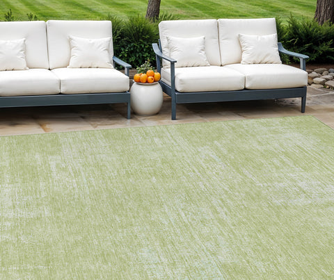 8' X 10' Sage Artichoke Green And Mint Green Abstract Washable Indoor Outdoor Area Rug
