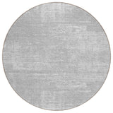 8' Silver And Gray Round Abstract Washable Indoor Outdoor Area Rug