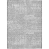 8' X 10' Silver And Gray Abstract Washable Indoor Outdoor Area Rug